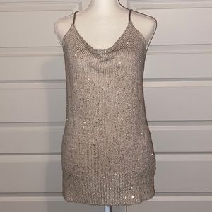 Jennifer Lopez Knit & Sequins Top | XS